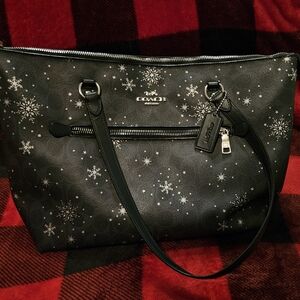 Coach Navy Snowflake Purse Handbag Bag